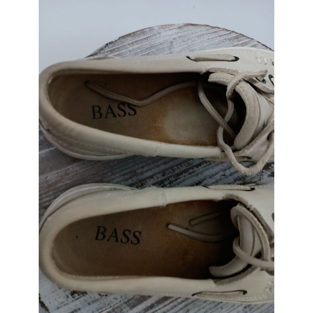 BASS Beige Cayman Loafer Leather Lace Boat Shoes - QAG2 - Women's Size 8.5 - Picture 5 of 7